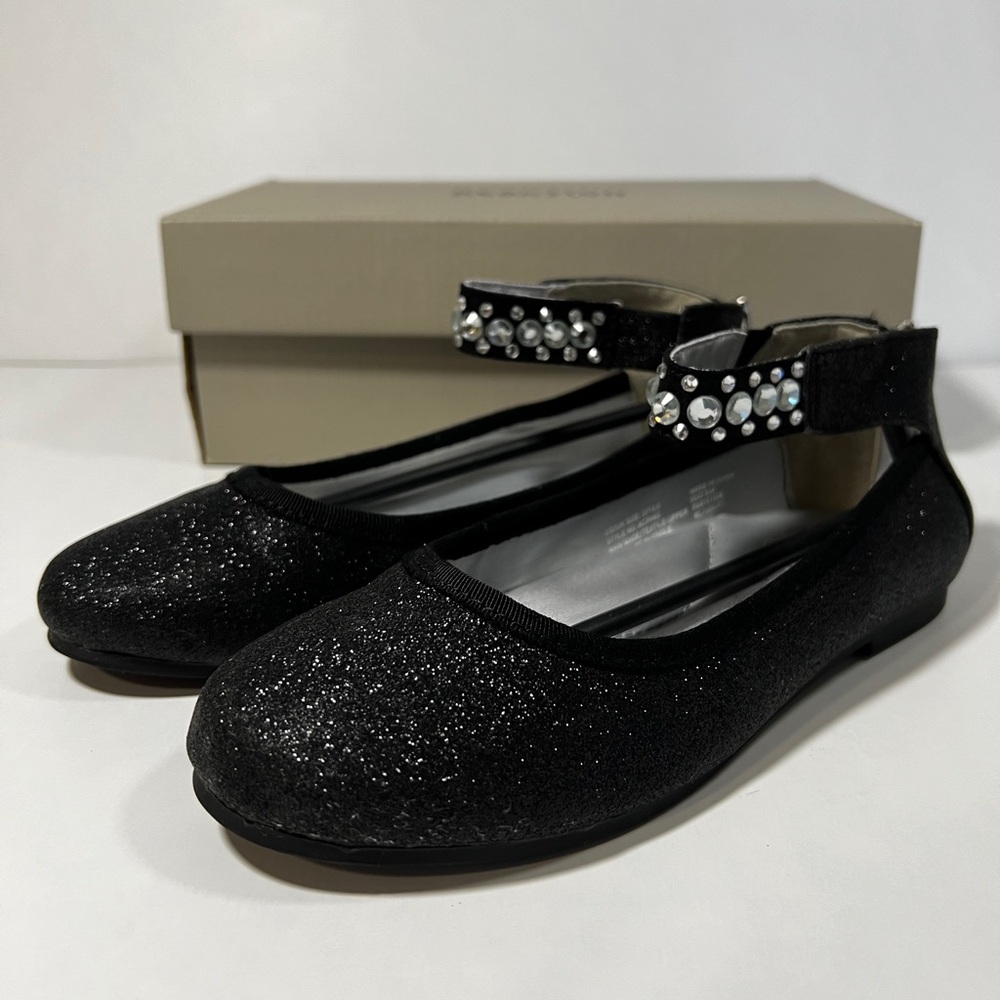 Black dress shoes sparkly Girls size 2